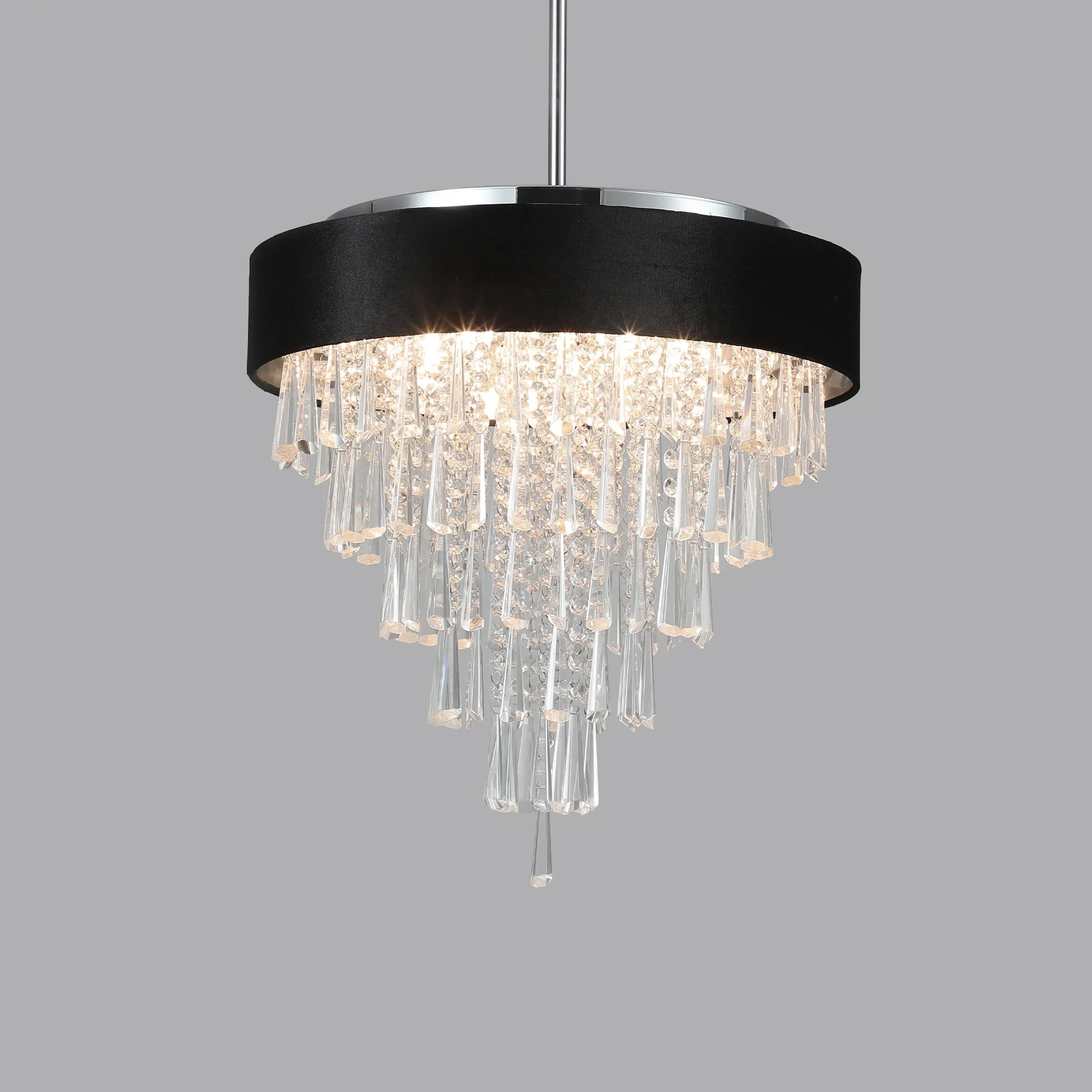 17.9" Living Room Luxury Crystal Chandelier Modern Round Crystal Lighting Luxury Home Decorative Lighting