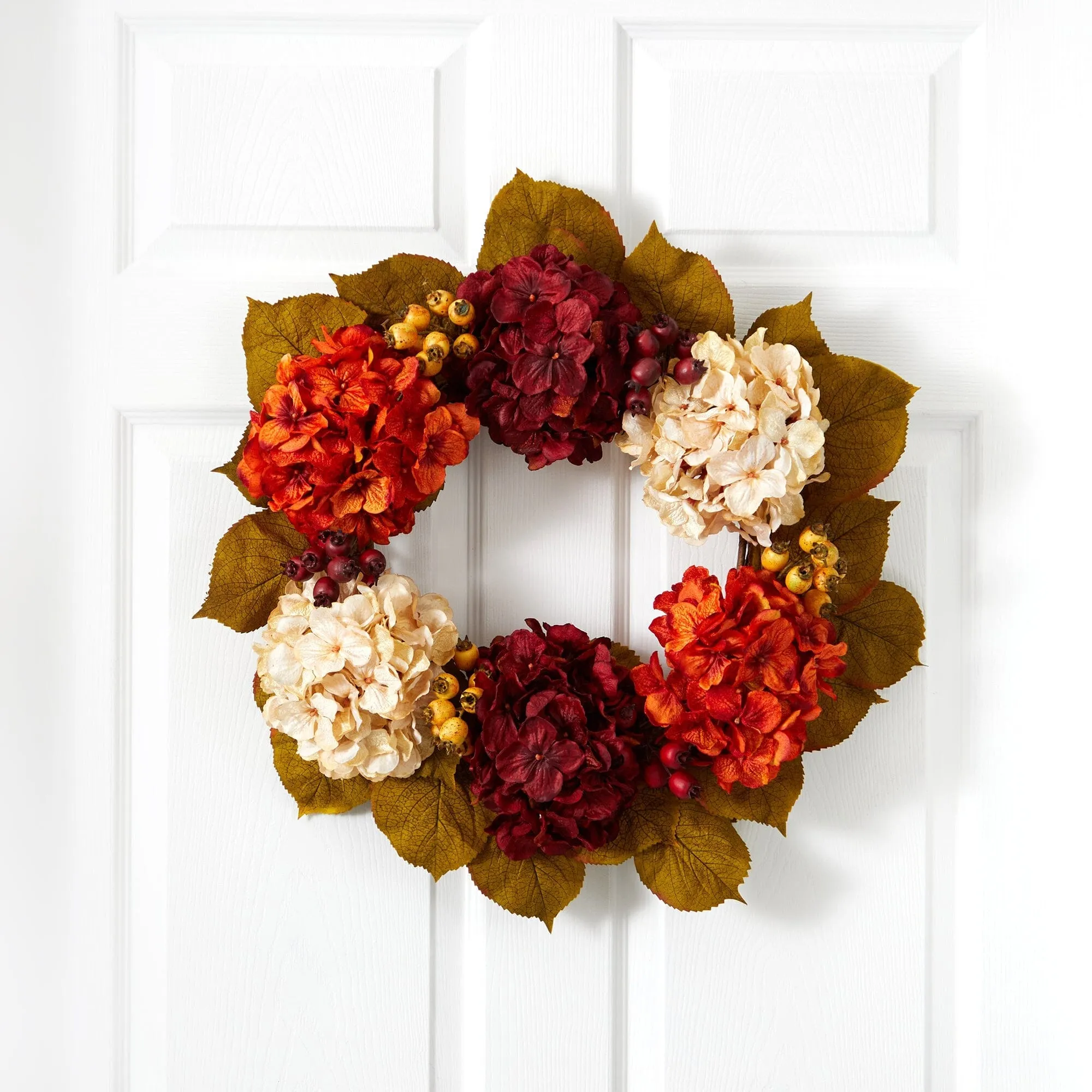 20” Hydrangea Berry Artificial Wreath