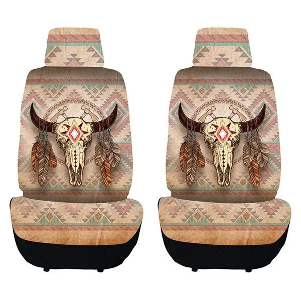 2PC Car Seat Cover Set - Native Graphic Design