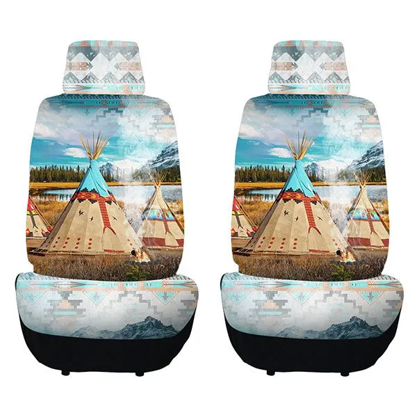 2PC Car Seat Cover Set - Native Graphic Design