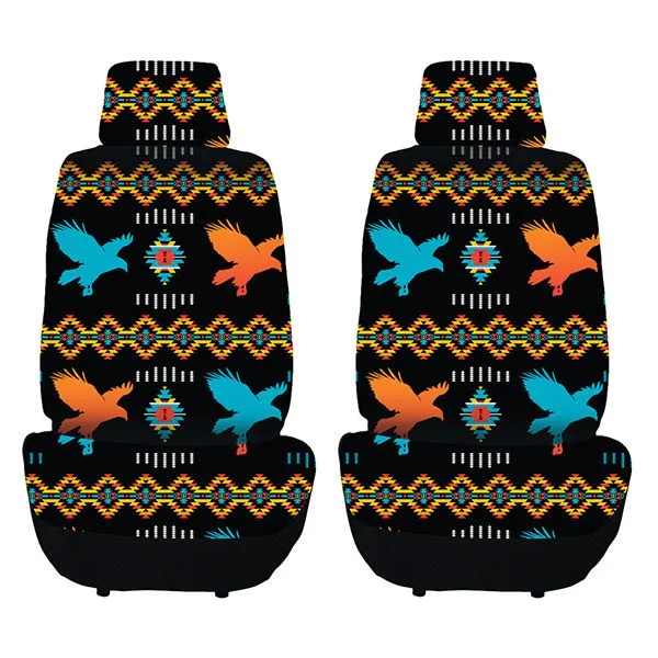 2PC Car Seat Cover Set - Native Graphic Design