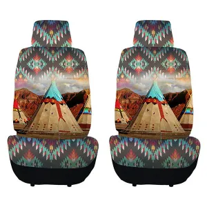 2PC Car Seat Cover Set - Native Graphic Design