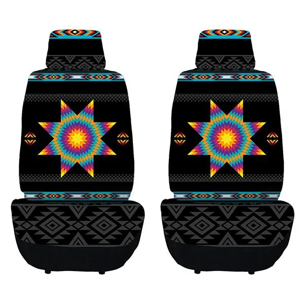 2PC Car Seat Cover Set - Native Graphic Design