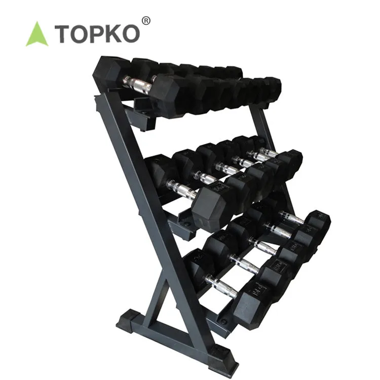 3 Tier Metal Steel Home Workout Gym Dumbbell shelves Weight Rack Storage Stand