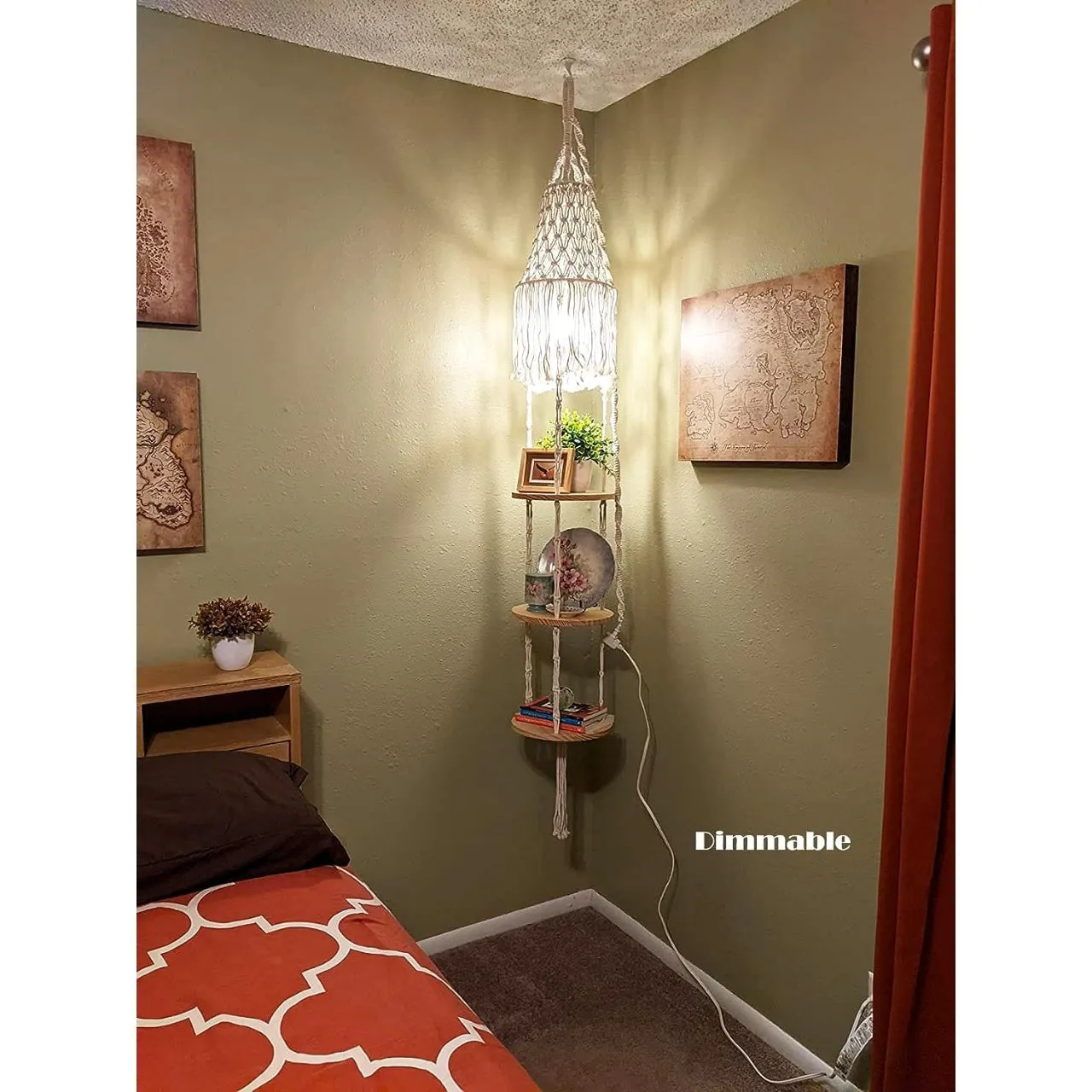 3 Tier Plant Hanger with Cotton Chandelier