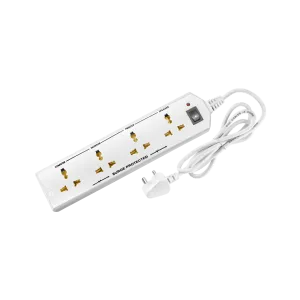 4 Socket Extension Board with 2 Metre Wire (White)