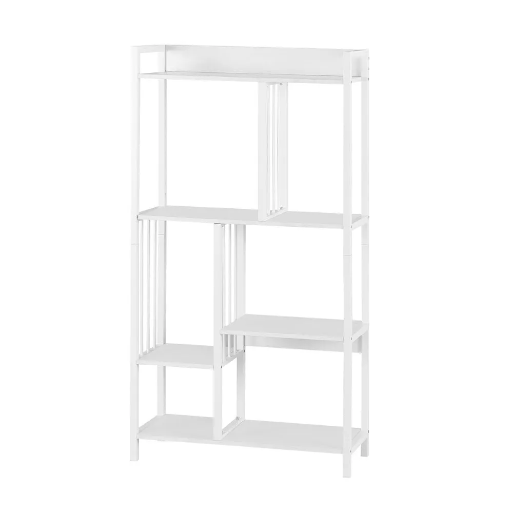 5-Tier White Bookshelf, Multi-Compartment, Metal Frame – Artiss