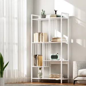 5-Tier White Bookshelf, Multi-Compartment, Metal Frame – Artiss