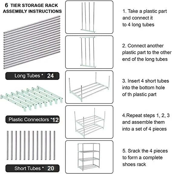 6 Shelves Multipurpose Rack (Heavy PVC Pipe)