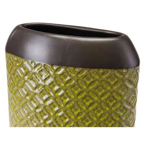 6.6" X 3.3" X 7.6" Small Olive Green Square Planter