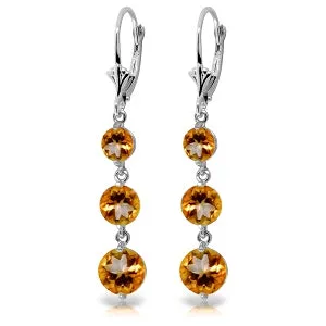 7.2 Carat 14K Solid White Gold Chance Meeting Citrine Earrings