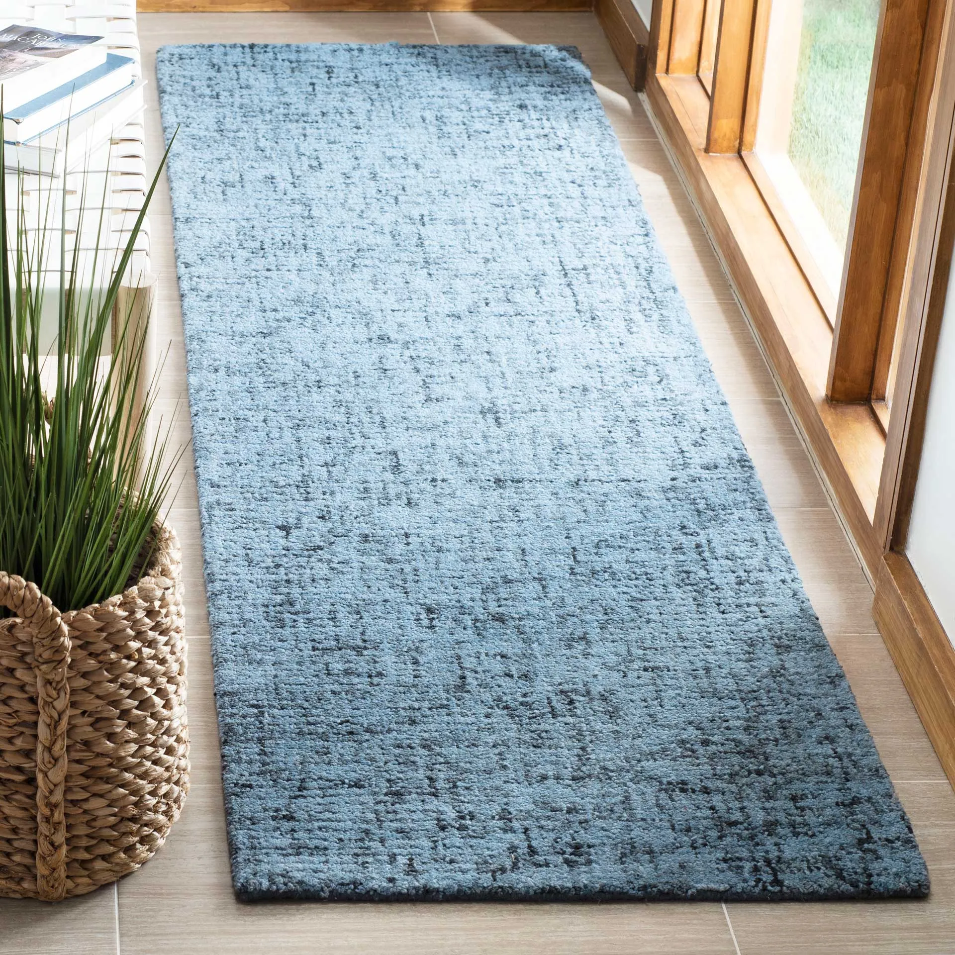 Abstract Blue/Multi Runner Rug