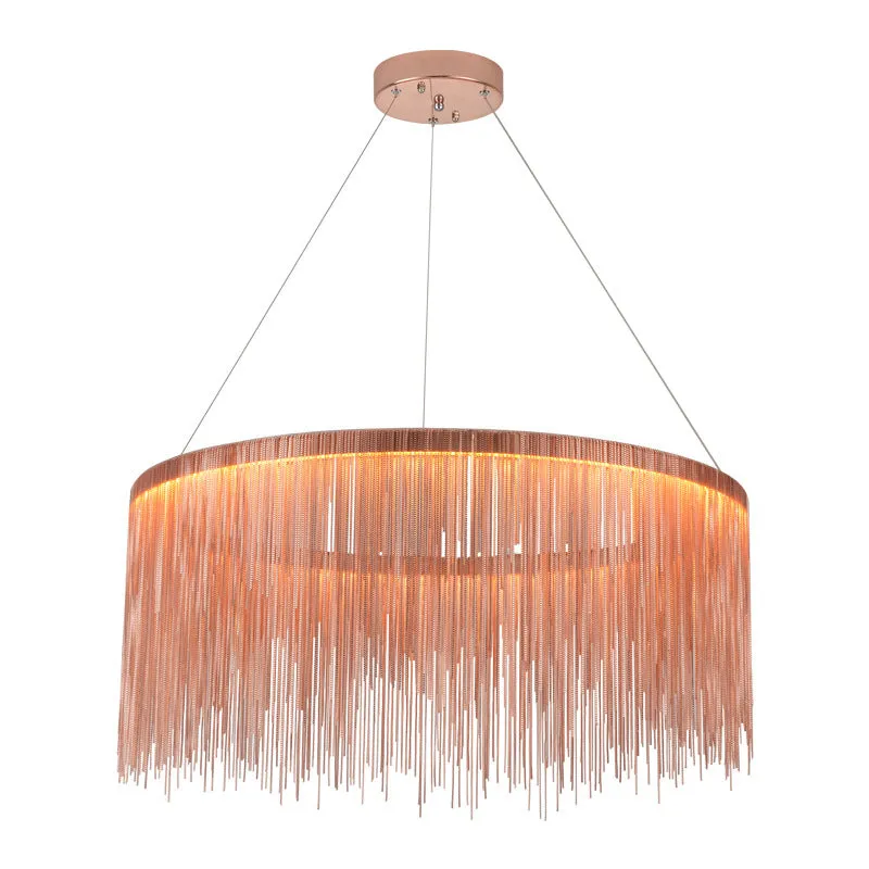 Aluminum LED Pendant Chandelier - Minimalistic Circular Hanging Ceiling Light for Living Room