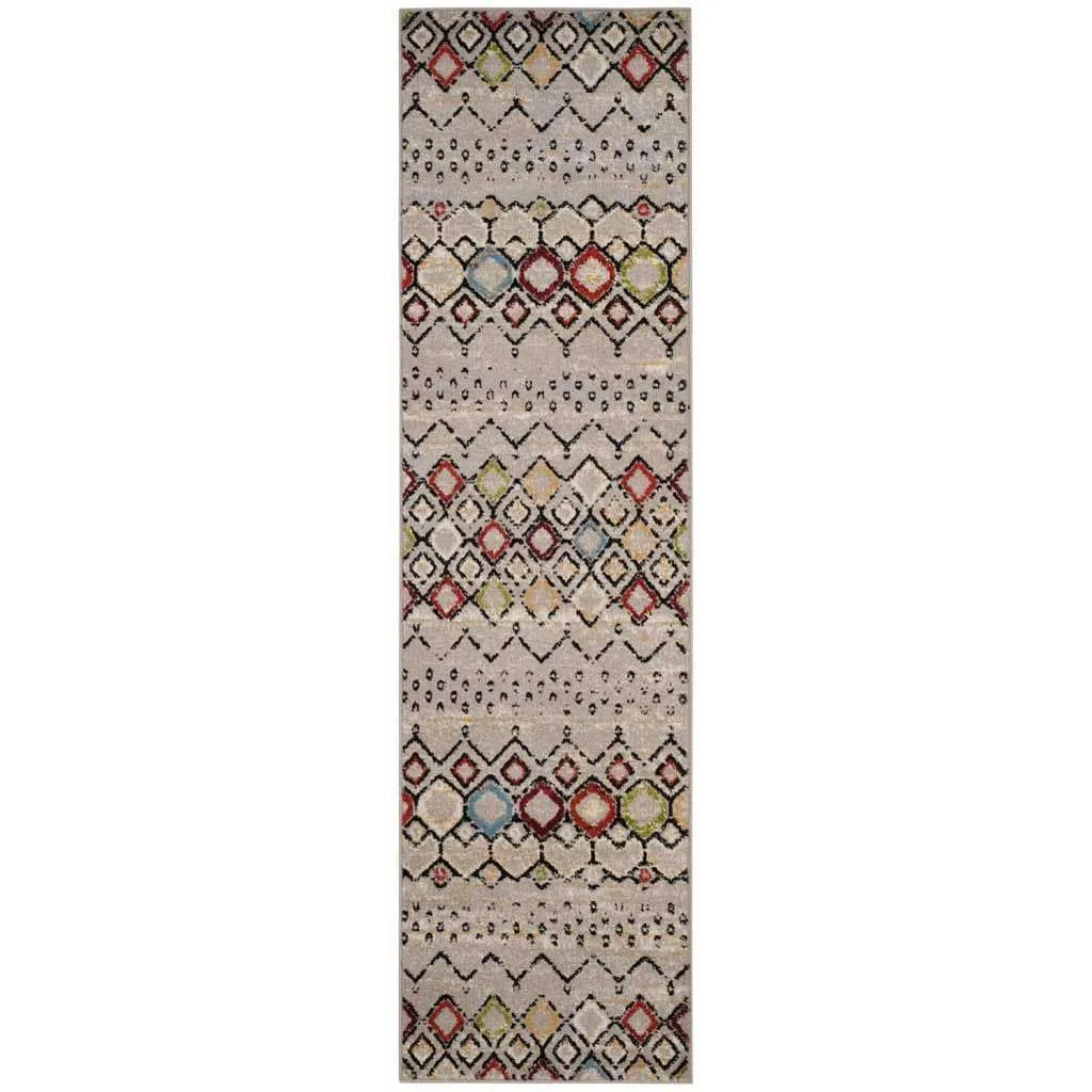 Amsterdam Light Gray/Multi Runner Rug