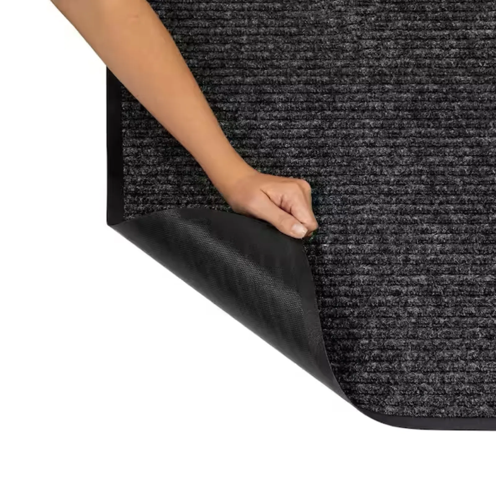 Basic Black House Drum Rug 3ft x 5ft Rubberback