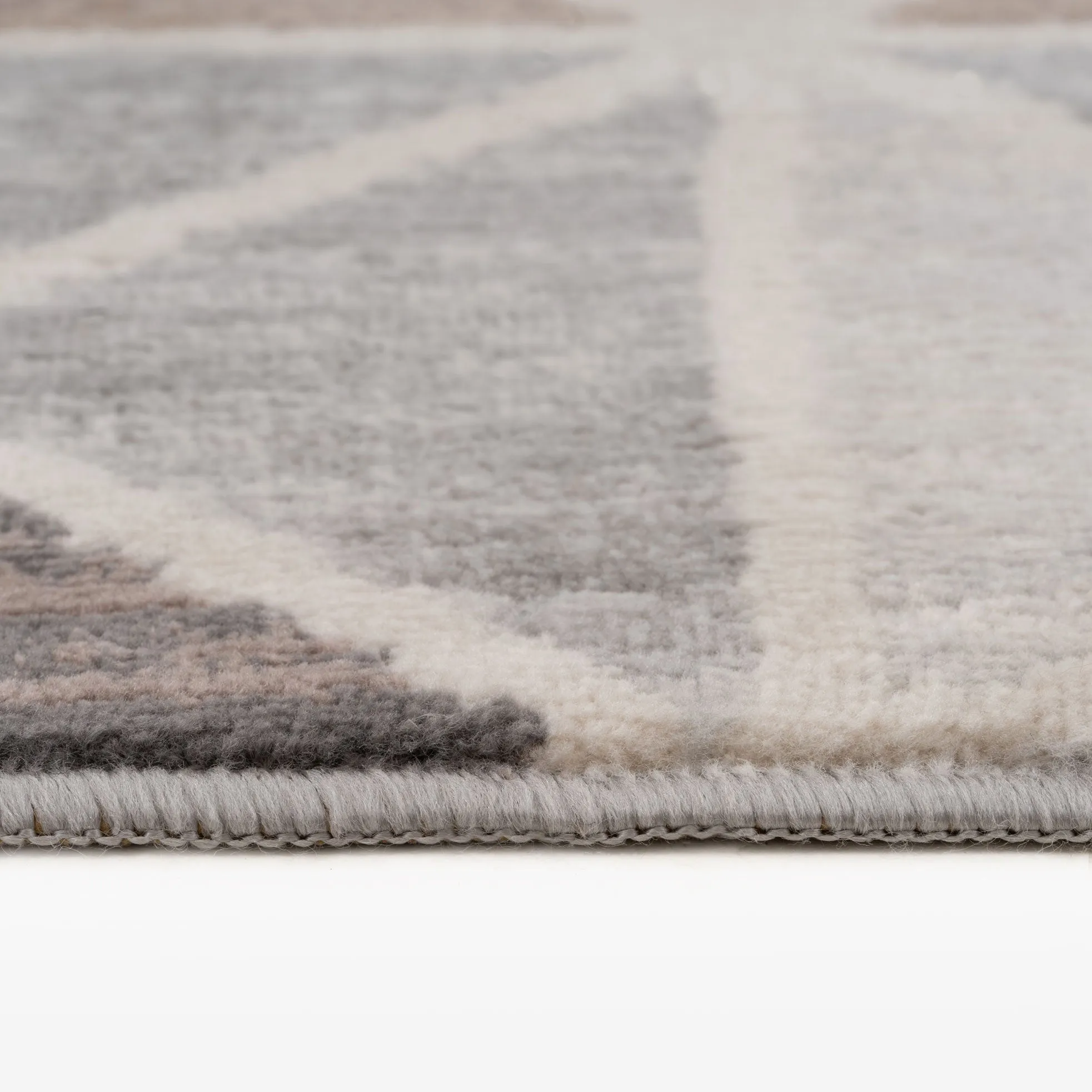 Beige Grey Multi Tile Runner Rug