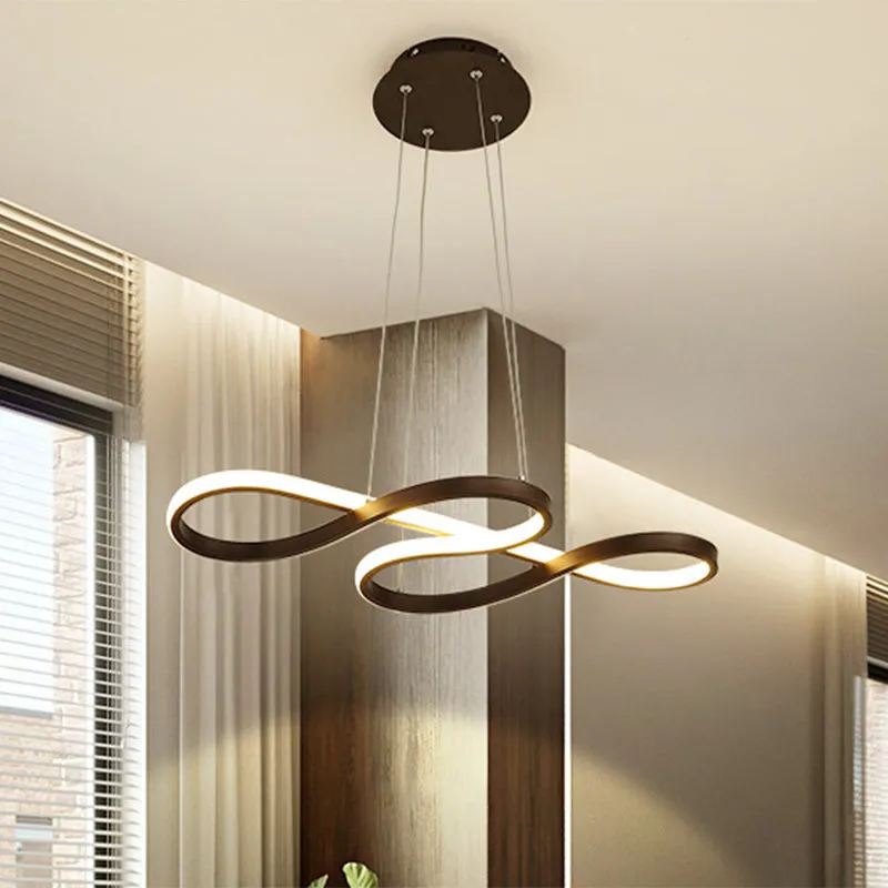 Black/White/Gold Metallic Chandelier Lamp with LED Pendant Lighting in Warm/White Light