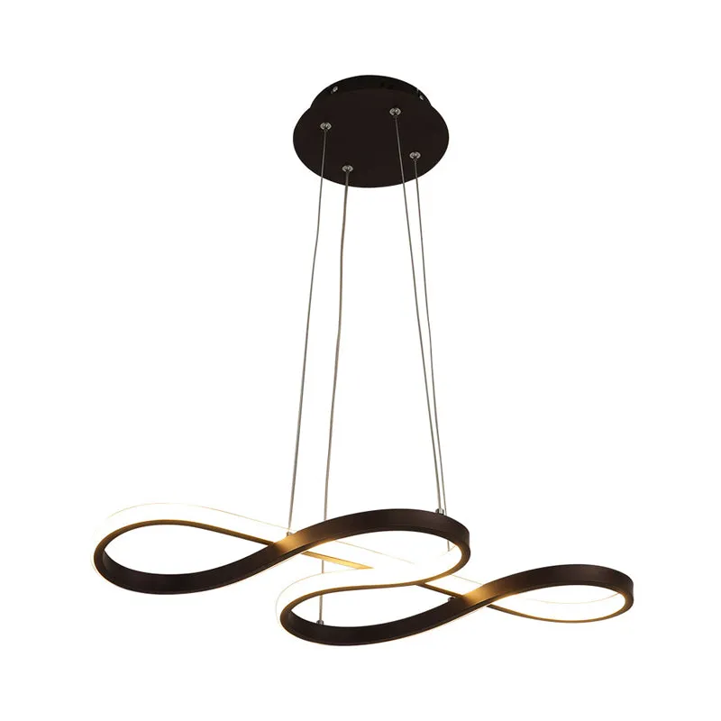 Black/White/Gold Metallic Chandelier Lamp with LED Pendant Lighting in Warm/White Light