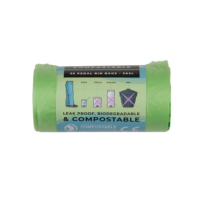 Bonnie Bio 30 x 3-5L Compostable Bin Bags Roll - Carton of 30