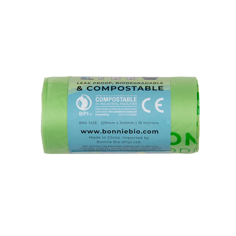 Bonnie Bio 30 x 3-5L Compostable Bin Bags Roll - Carton of 30