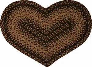 Braided Ebony Heart Rug