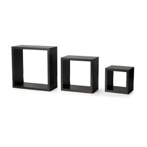 Brown Set of three Cube Wall Shelves BOOK Rack Storage Display Decoration Shelf