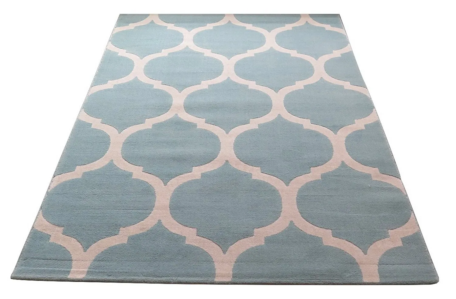 Canvas Moroccan Trellis/Geometric Rug, Green, 160 x 230 cm