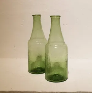 Colourful Recycled Glass Vase - Bottle Shape - Spring Green