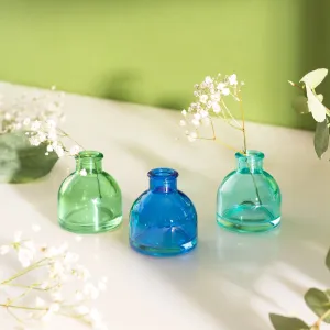 Cool Toned Mini Bud Vases - Set Of 3