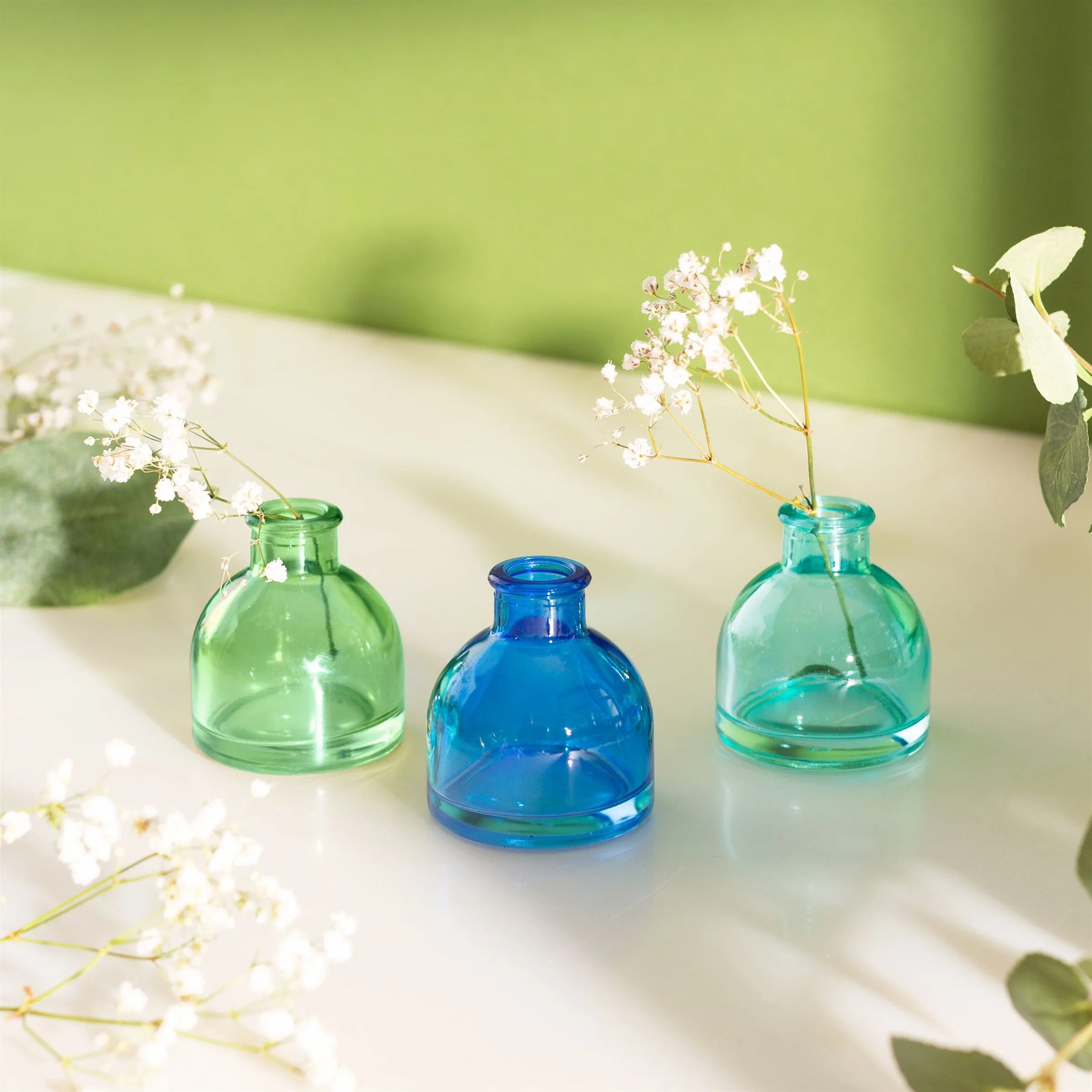 Cool Toned Mini Bud Vases - Set Of 3