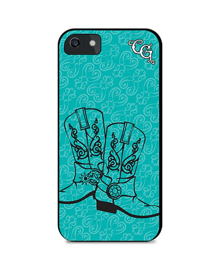 Country Girl¨ Phone Case Teal Boots