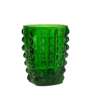 Croco Vase - Green Amazon Crystal (Lalique Special Order)