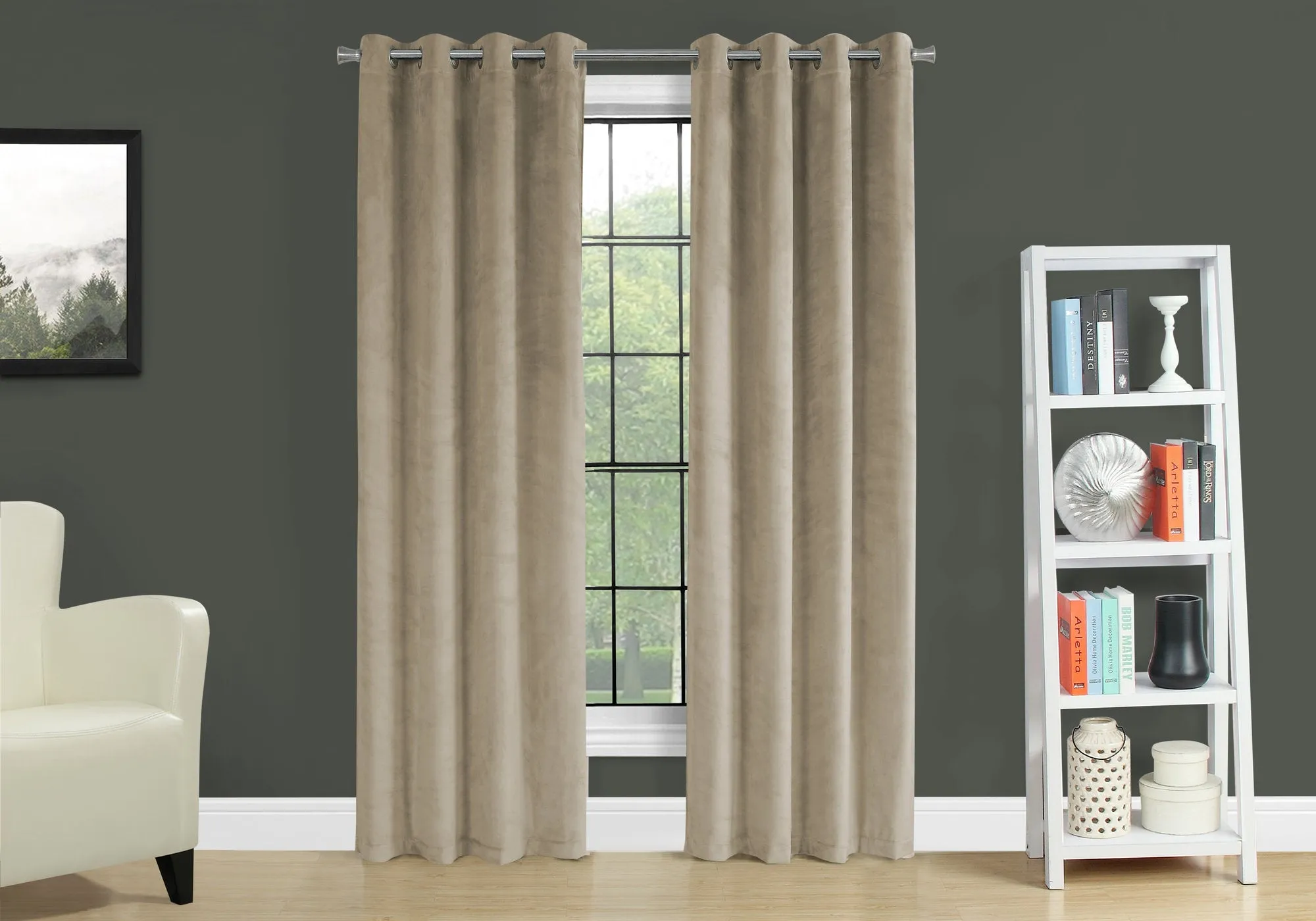 Curtain Panel - 2Pcs / 52"W X 95"H Beige Room Darkening