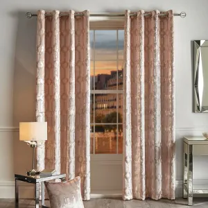 Curtina Darla Eyelet Curtains - Blush