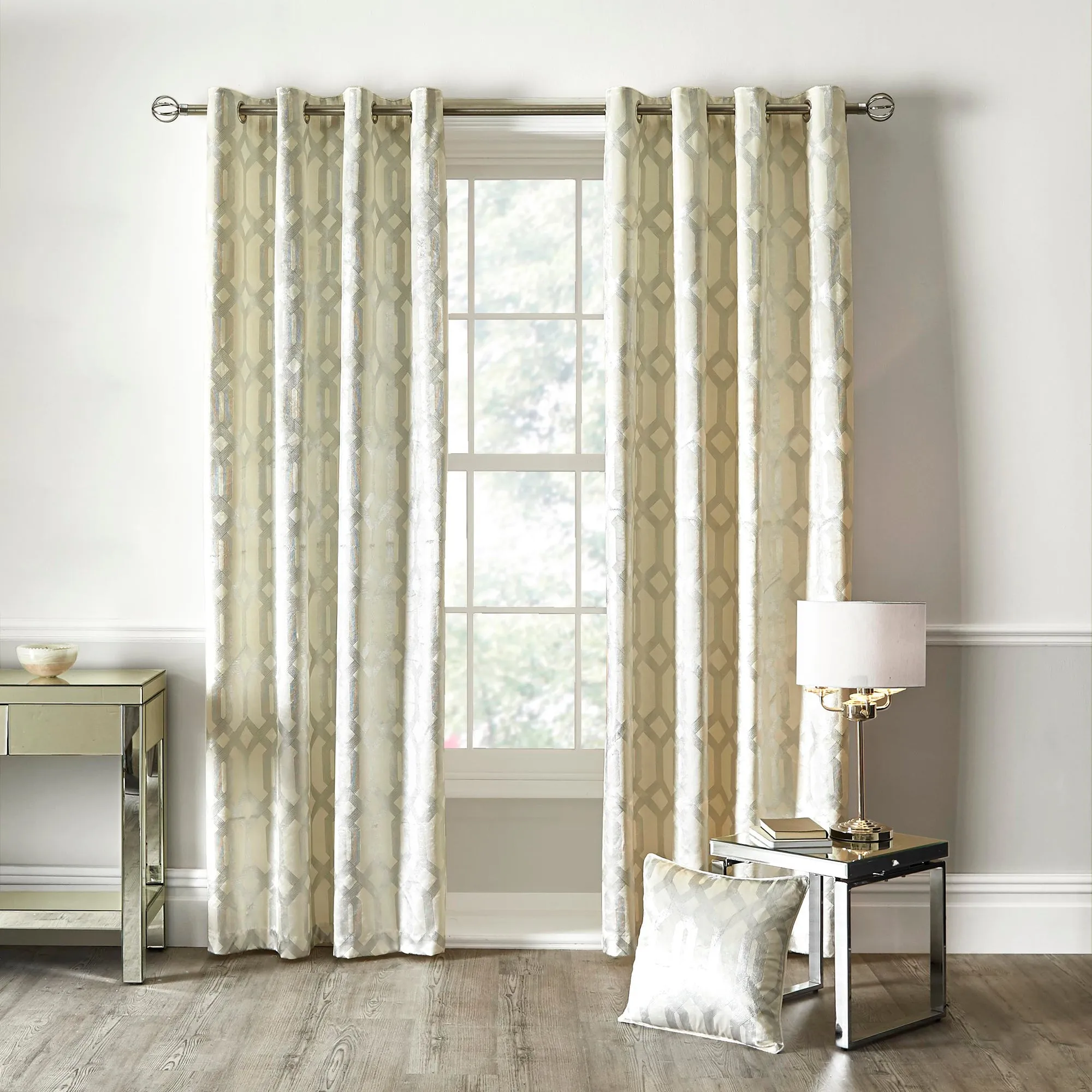 Curtina Darla Eyelet Curtains - Ivory