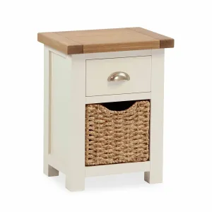 Daymer Cream Bedside Table with Basket