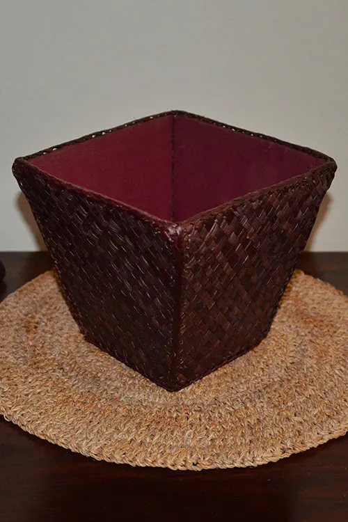 Dharini Screw Pine Paper Basket Brown