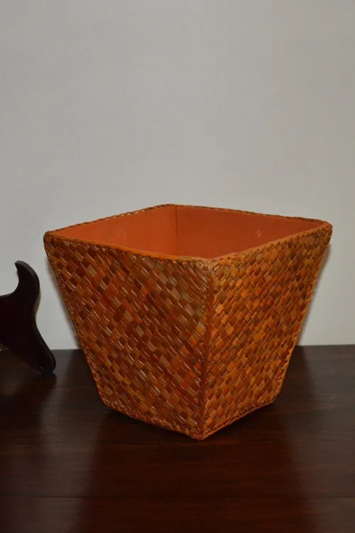 Dharini Screw Pine Paper Basket Mustard