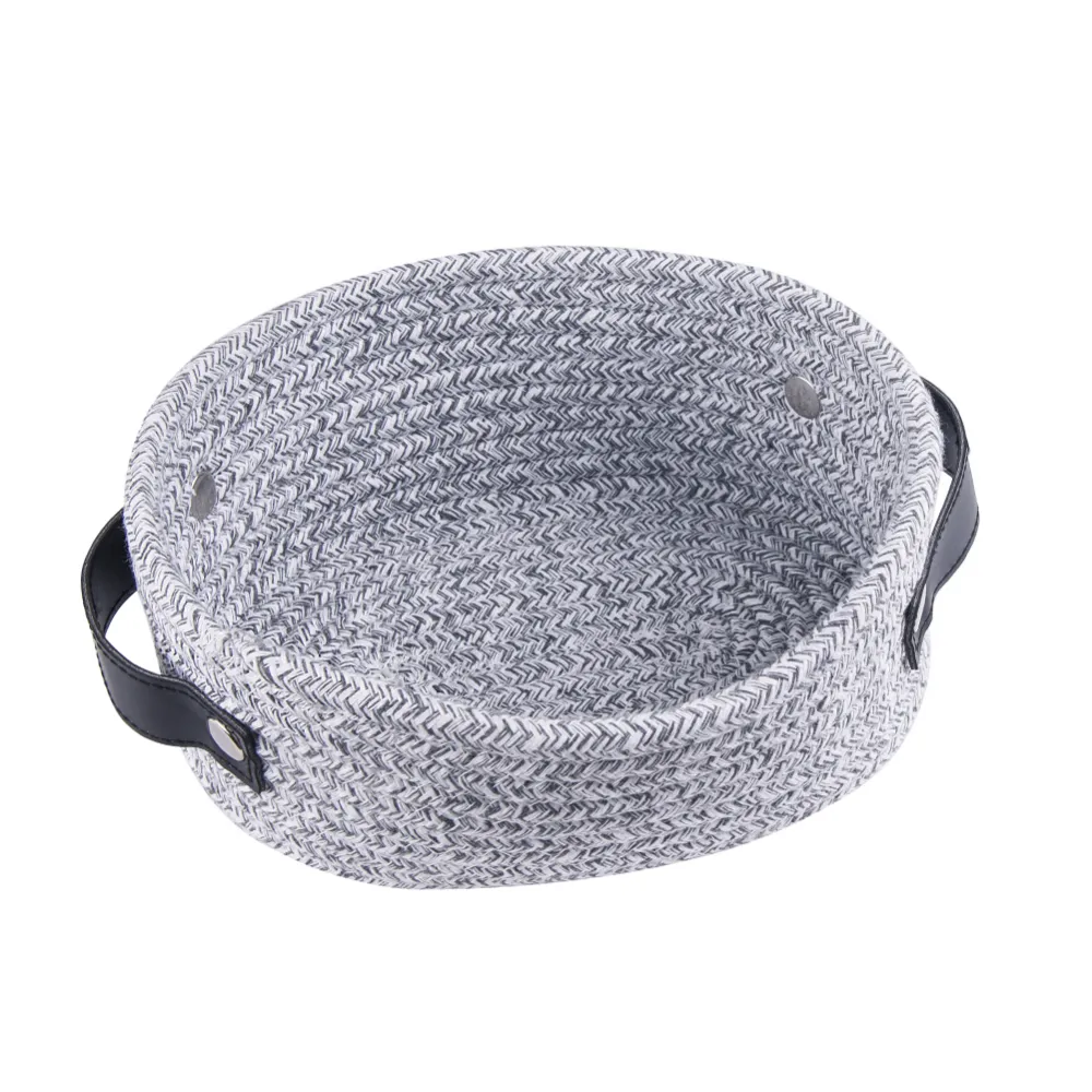 Eco-Friendly Cotton & Linen Woven Rope Storage Basket With Handles