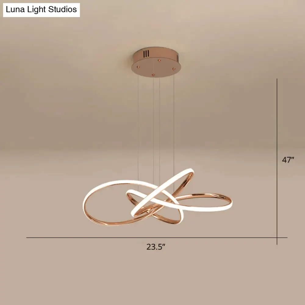 Elegant LED Hanging Pendant Lamp with Acrylic Shade - Twisting Chandelier Design