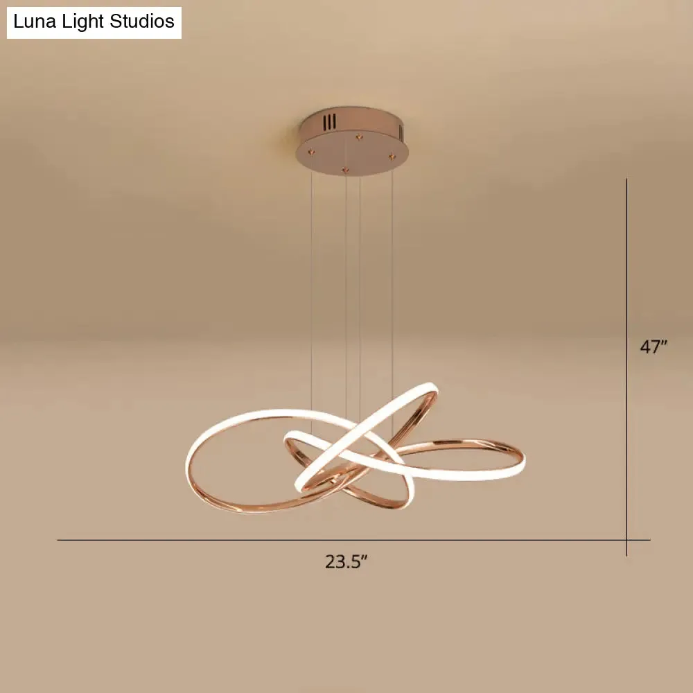 Elegant LED Hanging Pendant Lamp with Acrylic Shade - Twisting Chandelier Design