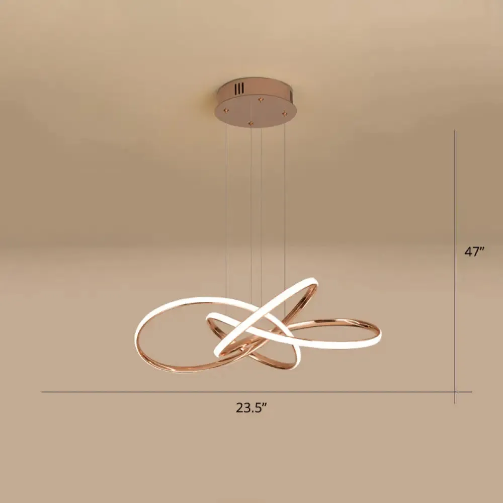 Elegant LED Hanging Pendant Lamp with Acrylic Shade - Twisting Chandelier Design