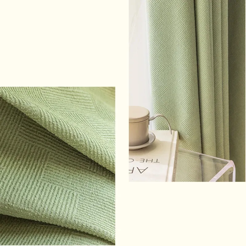 Elena Chenille Striped Check Room Darkening Custom Curtain