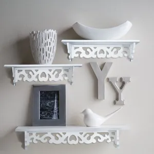 Floating White Wall Mounted Shelves