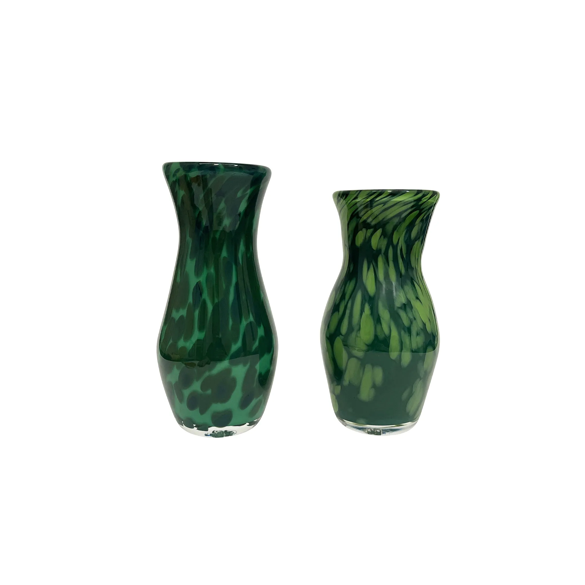 Forest Green Vase with Emerald Green Spots