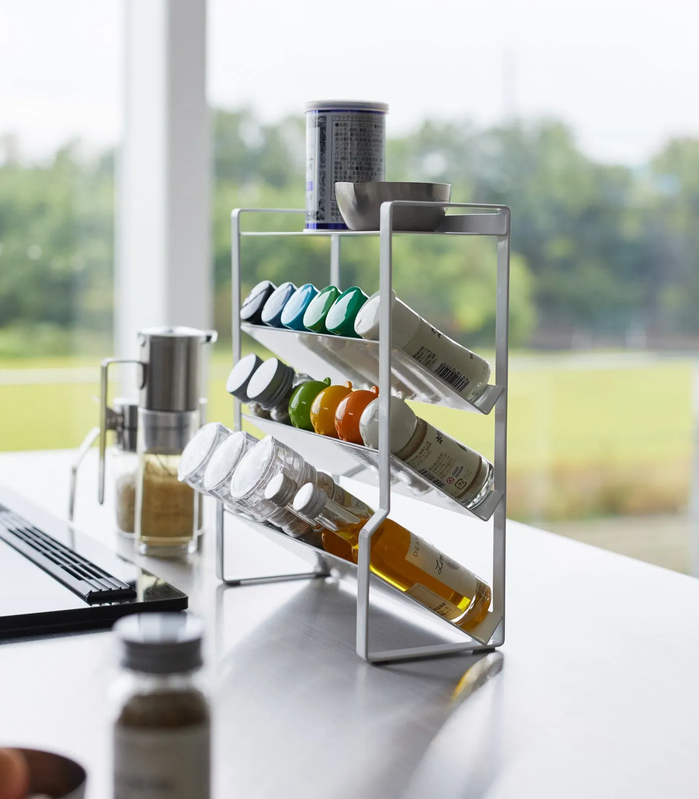 Four-Tier Slim Spice Rack - Steel