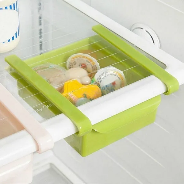 Fridge Space Saver Organizer Slide Storage Racks Shelf (4 pcs)