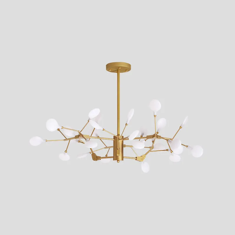 Gold LED Metal Chandelier Pendant for Dining Room - Elegant Tree Branch Design