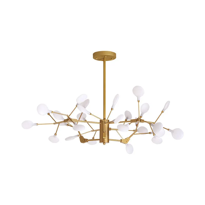 Gold LED Metal Chandelier Pendant for Dining Room - Elegant Tree Branch Design