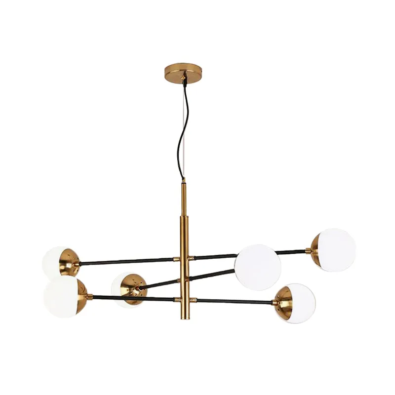 Gold Metal Stacked Chandelier with Glass Modo Pendant Light - Elegant Living Room Lighting